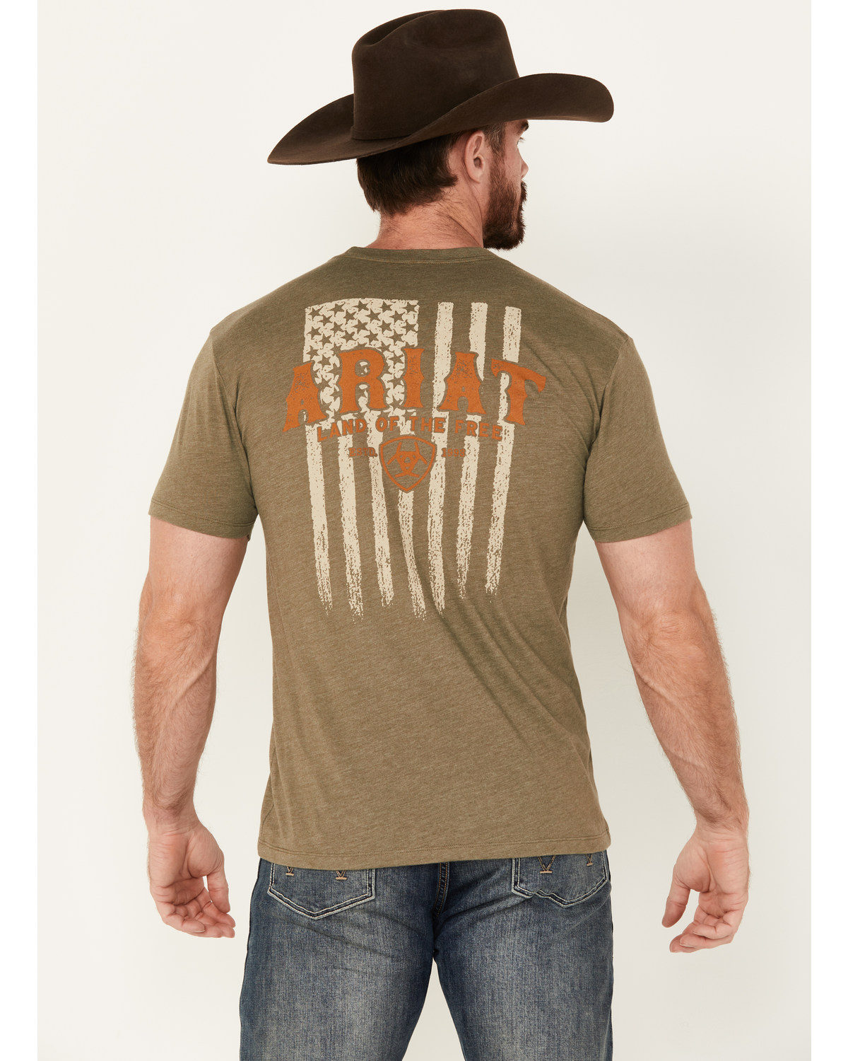 Ariat Men's Vertical Flag Short Sleeve Graphic T-Shirt