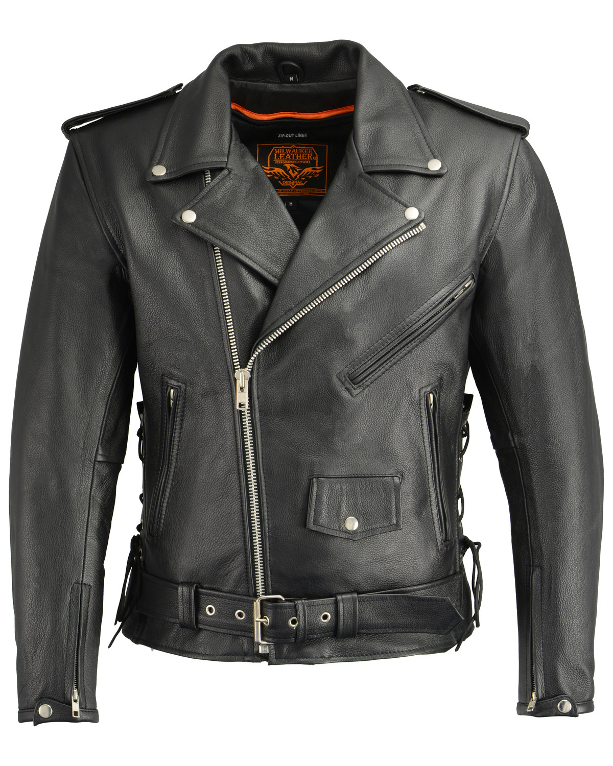 Milwaukee Leather Men's Classic Side Lace Concealed Carry Motorcycle Jacket