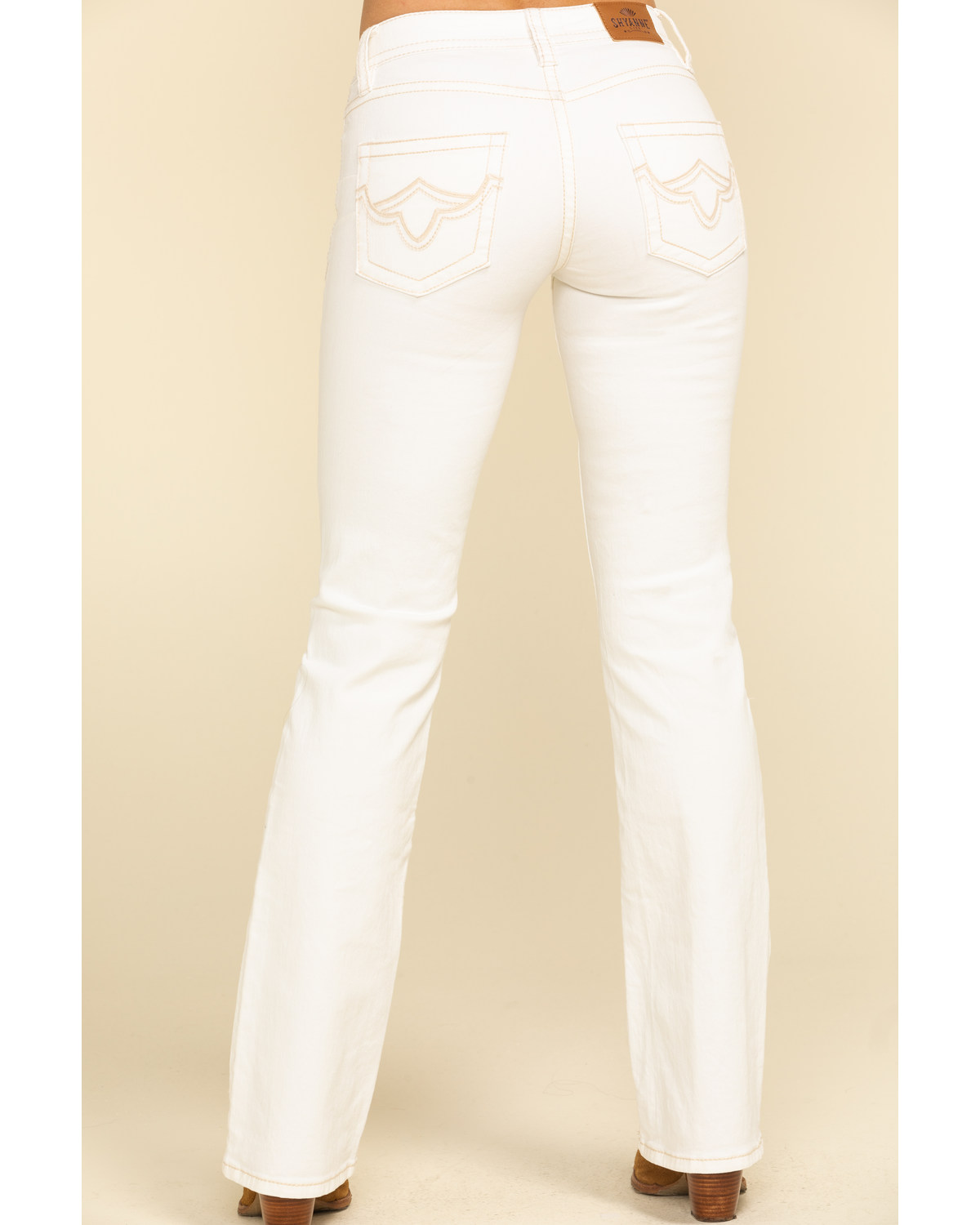 white denim bootcut jeans