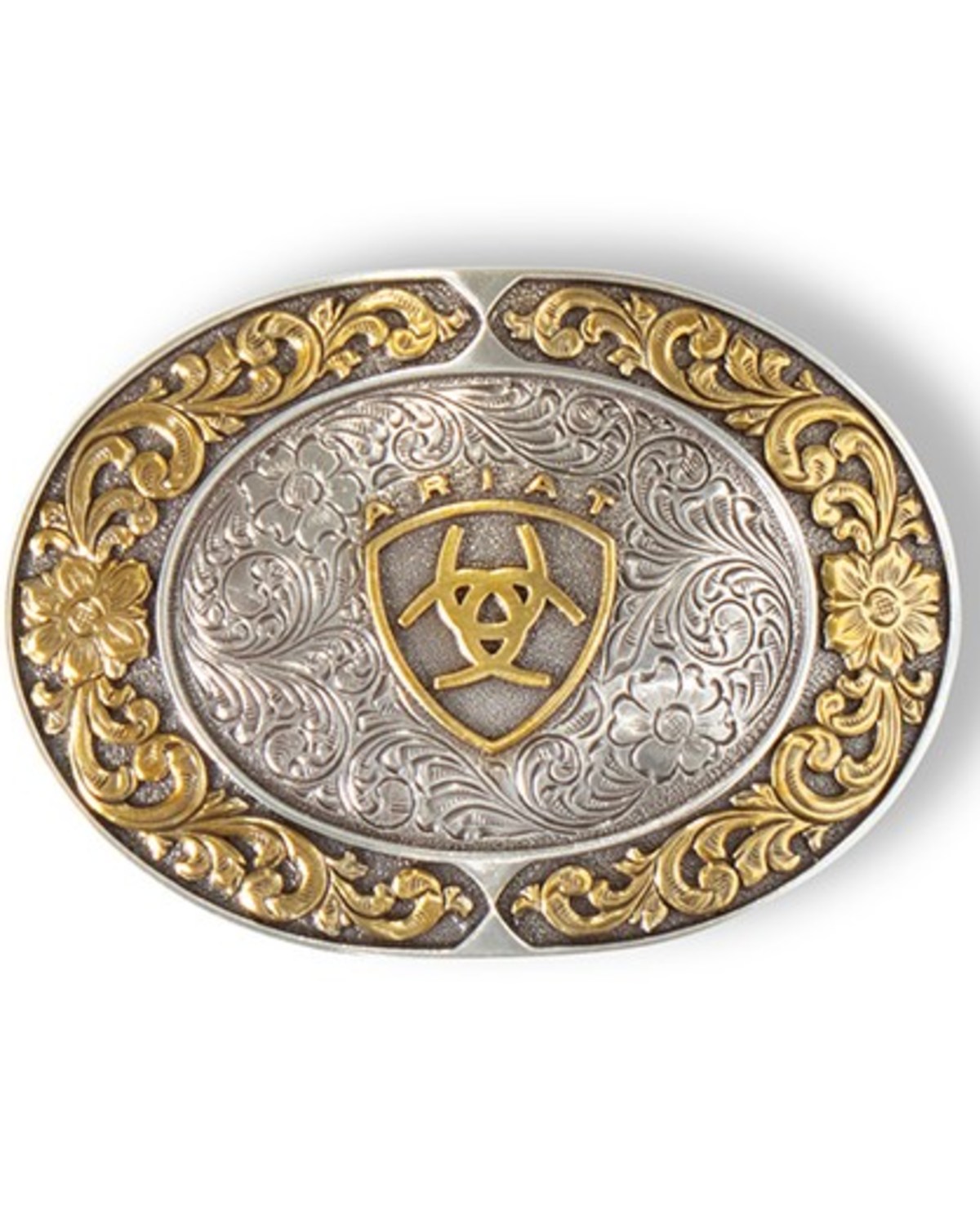 Ariat Women's Floral Smooth Edge Oval Belt Buckle