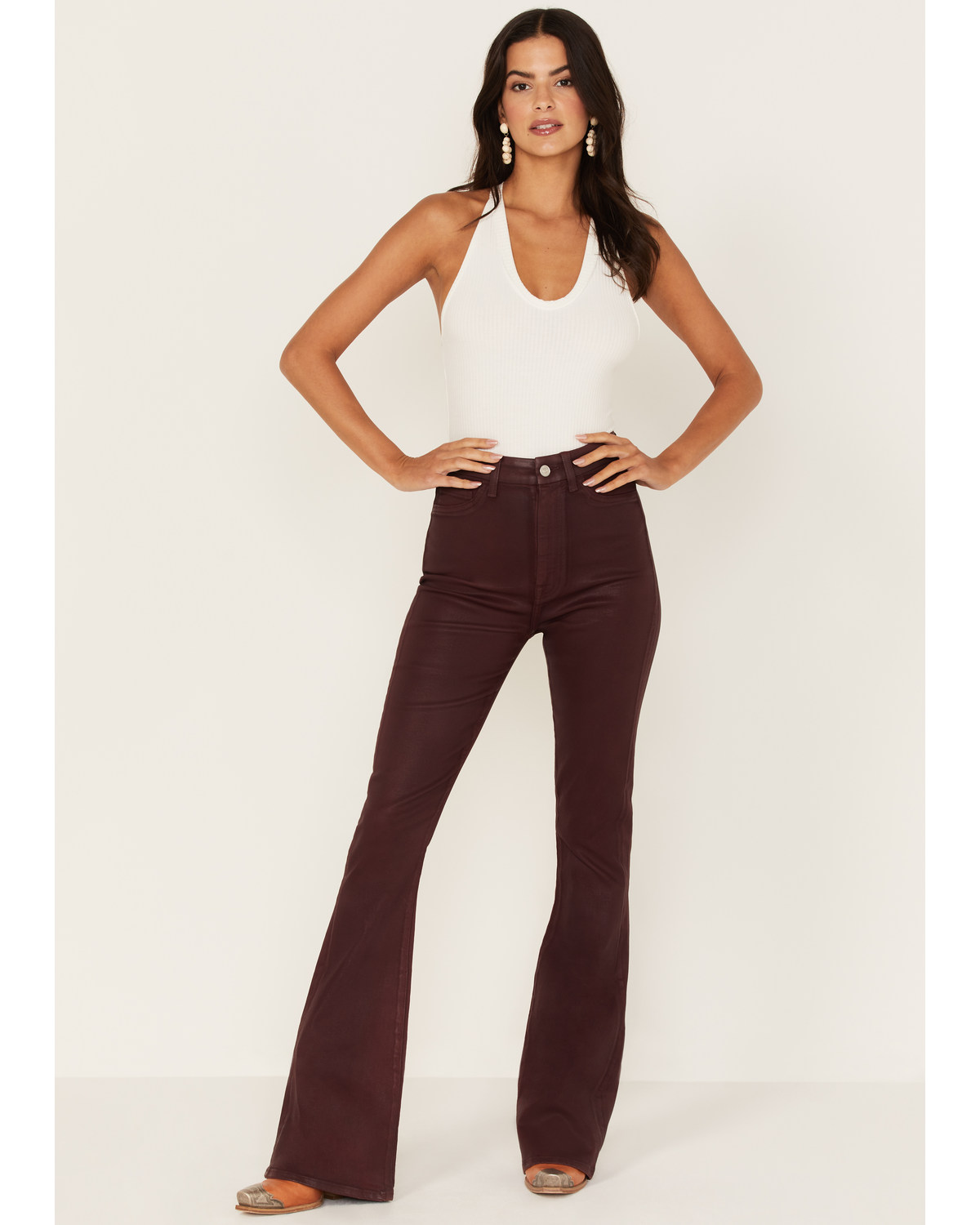 7 For All Mankind Women's High Rise Coated Slim Bootcut Jeans