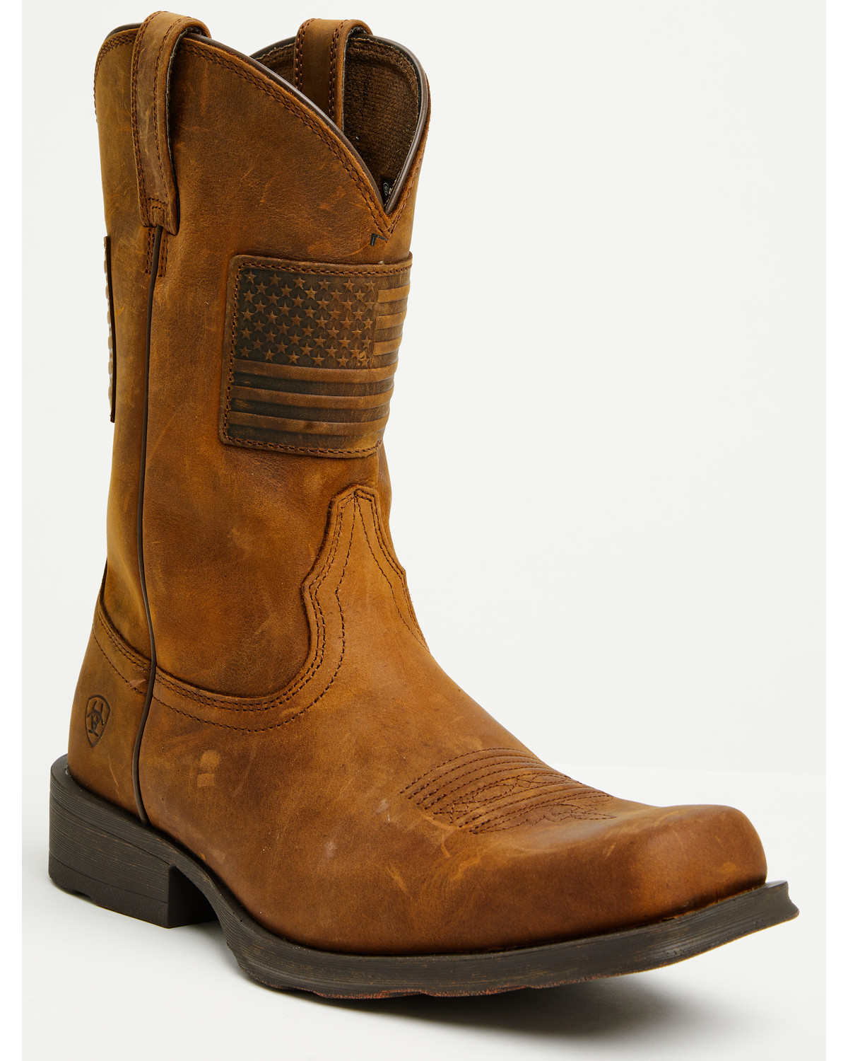 Ariat Men’s Rambler Patriot Distressed Western Performance Boots – Square Toe