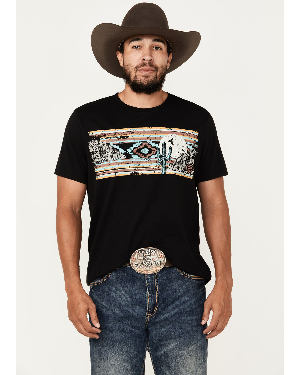 Rock & Roll Denim Men's Southwestern Print Scenic Short Sleeve Graphic T-Shirt