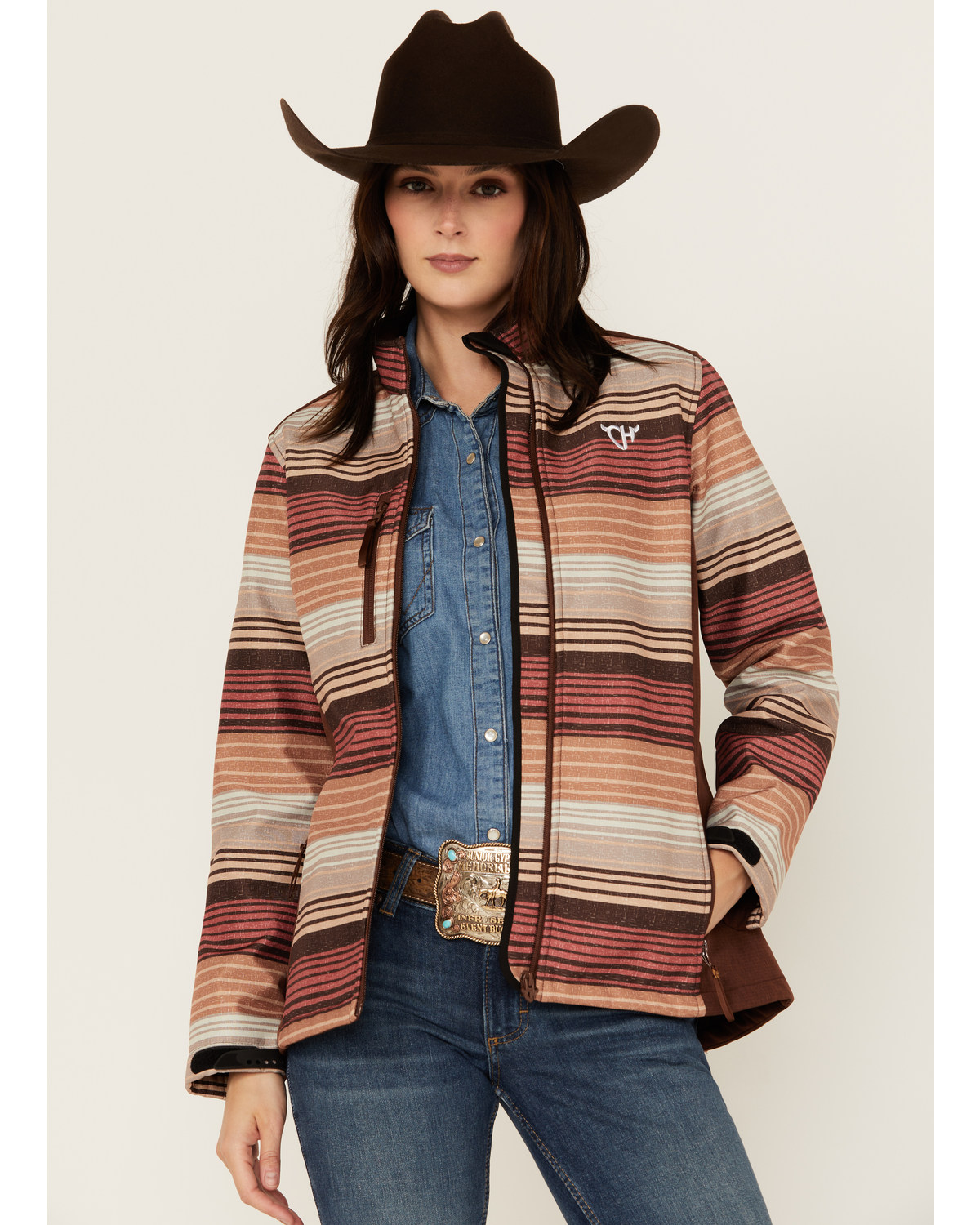 Cowgirl Hardware Women's Desert Serape Striped Softshell Jacket