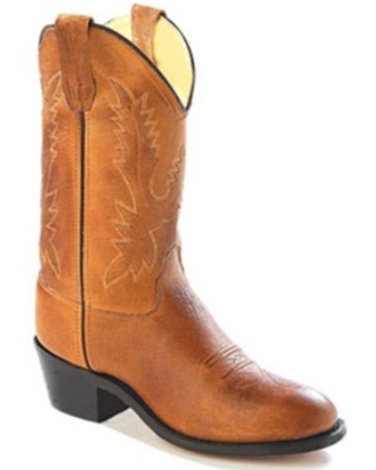 Old West Little Girls' Corona Calfskin Western Boots - Round Toe