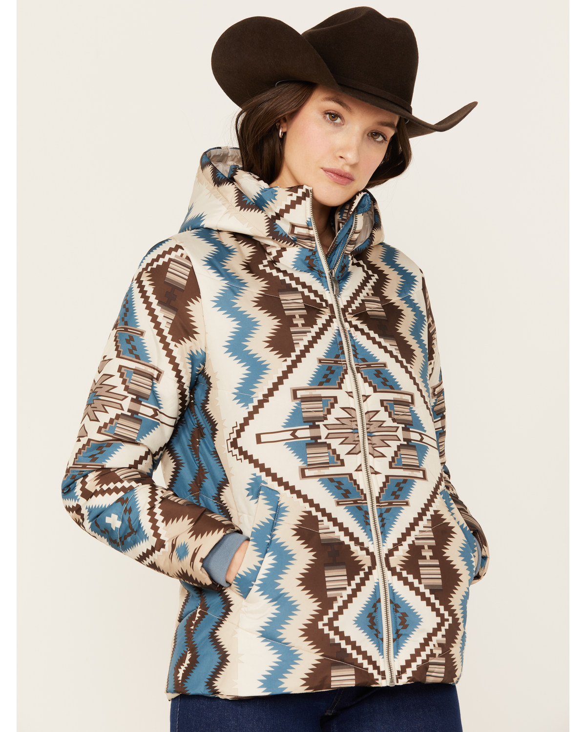 Ariat Women s Chimayo Print Hooded Puffer Jacket Boot Barn in Tustin CA