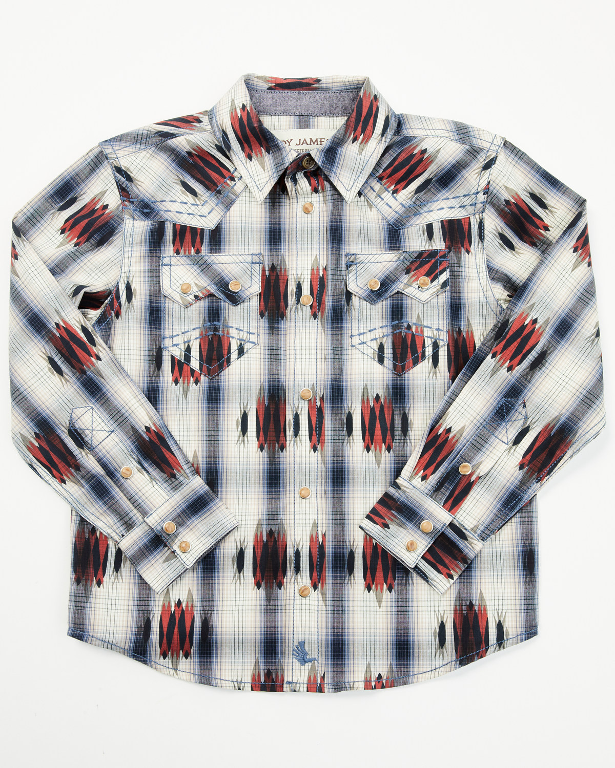Cody James Toddler Boys' Zion Sunset Plaid Print Long Sleeve Snap Western Shirt