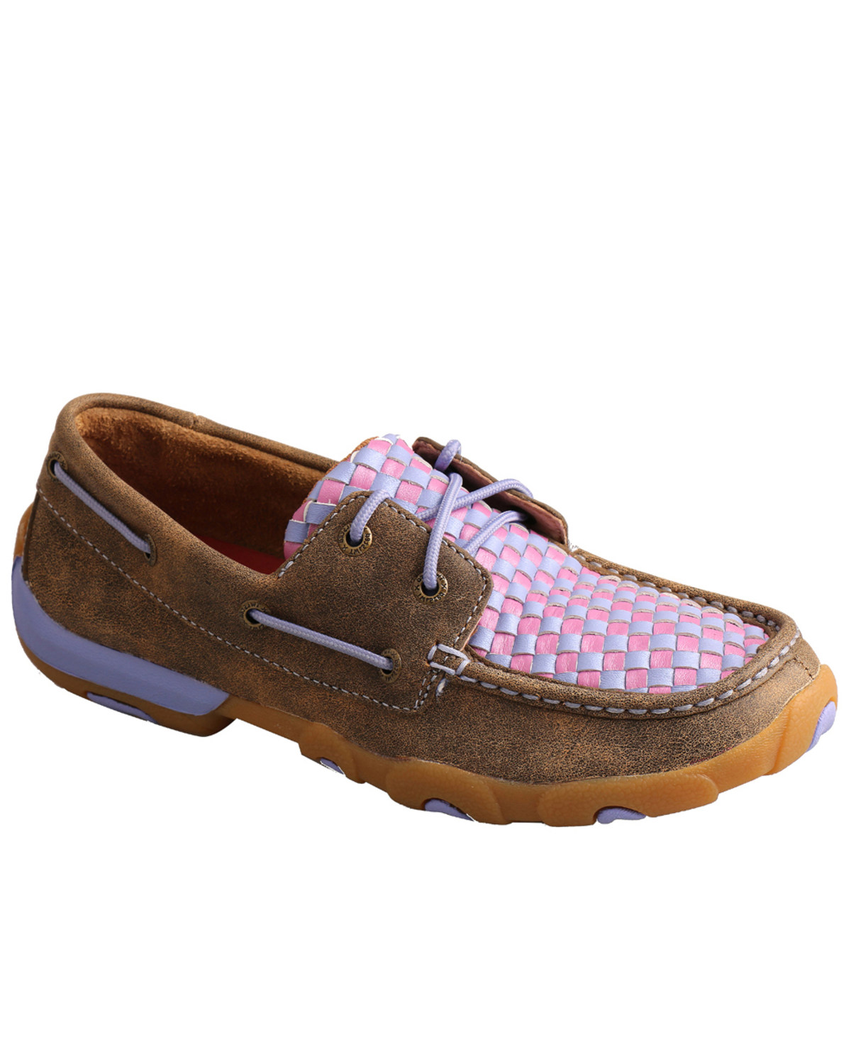 purple boat shoes