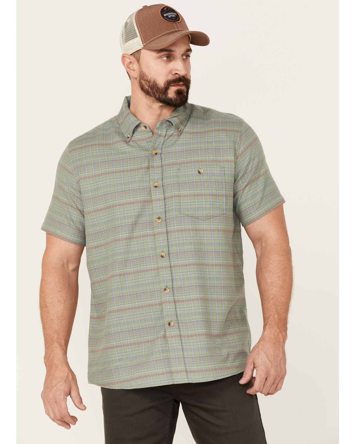 North River Men's Cozy Cotton Plaid Short Sleeve Button-Down Western Shirt