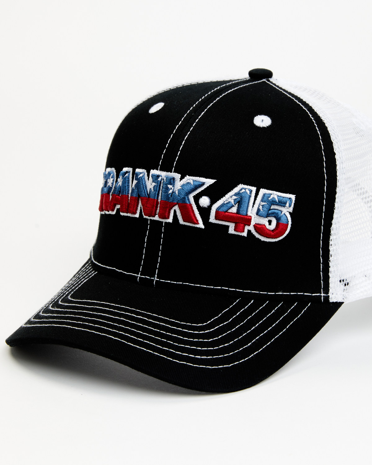 RANK 45® Men's Embroidered Flag Logo Mesh-Back Ball Cap