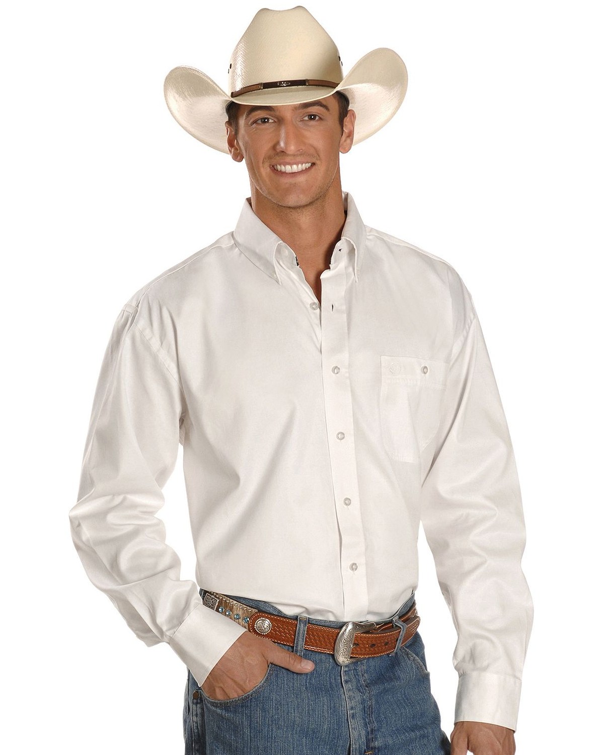 white cowboy shirt