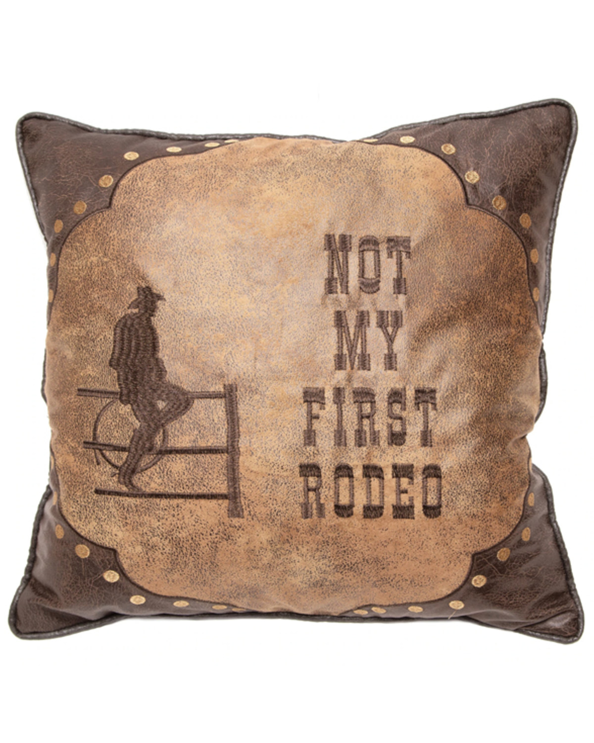 Carstens Home Rustic Not My First Rodeo Decorative Throw Pillow