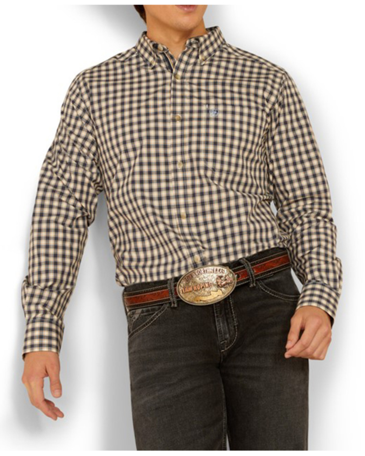 Ariat Men's Thad Pro Series Plaid Print Long Sleeve Button-Down Western Shirt