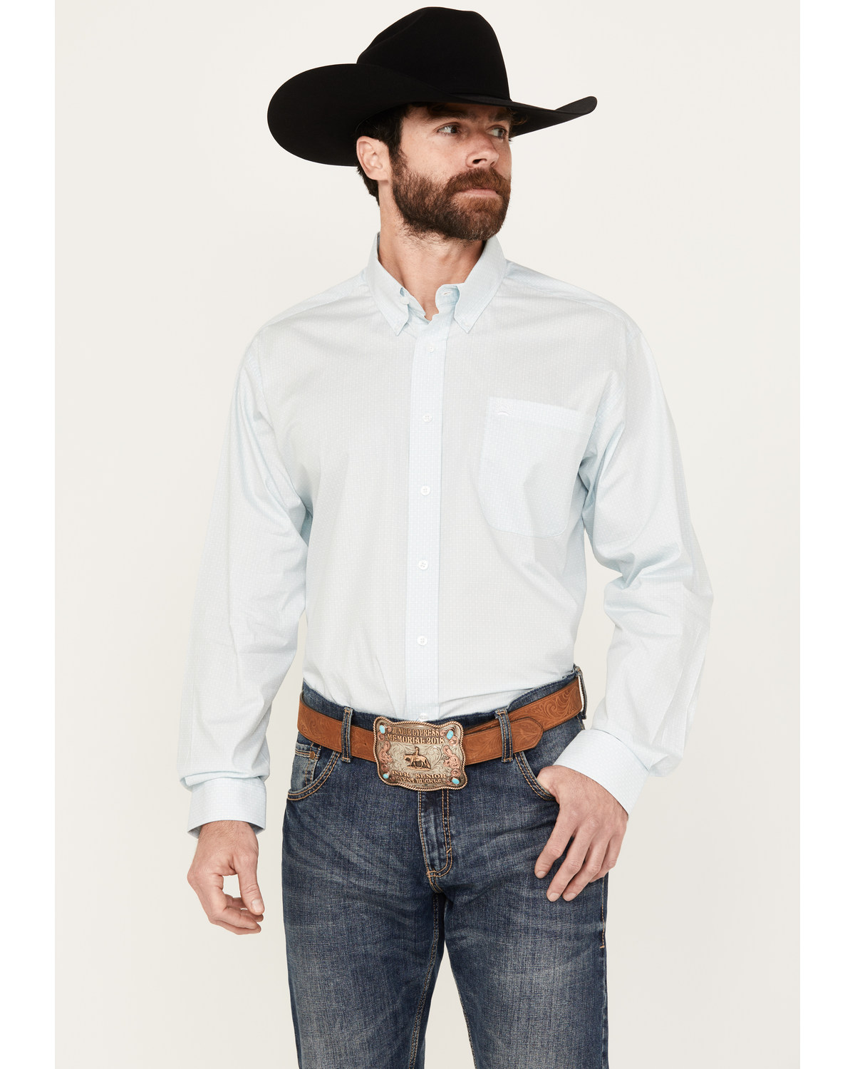 Cinch Men's Diamond Geo Print Long Sleeve Button Down Western Shirt
