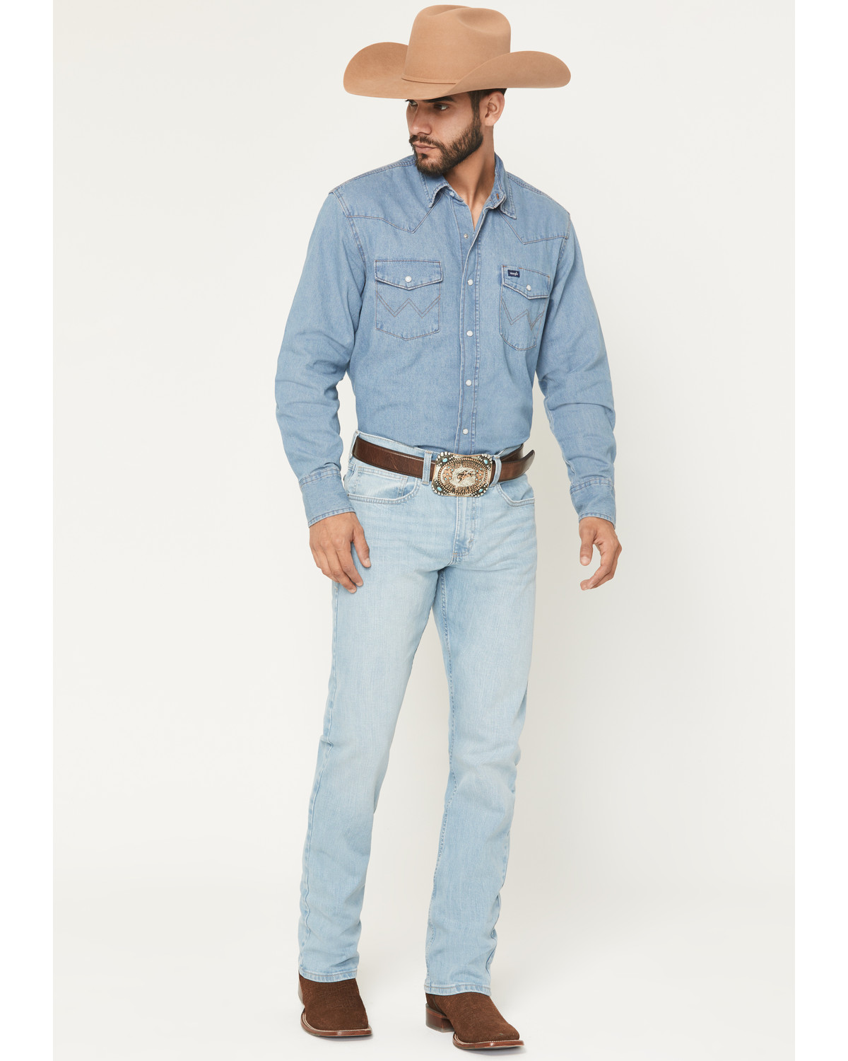 Wrangler Retro Men's 42MWx 20X Light Wash Bootcut Stretch Denim Jeans