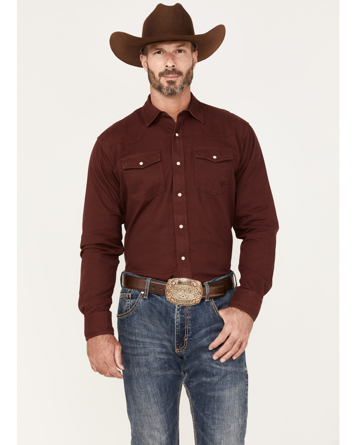 Ariat Men's Jurlington Retro Fit Solid Long Sleeve Pearl Snap Western Shirt