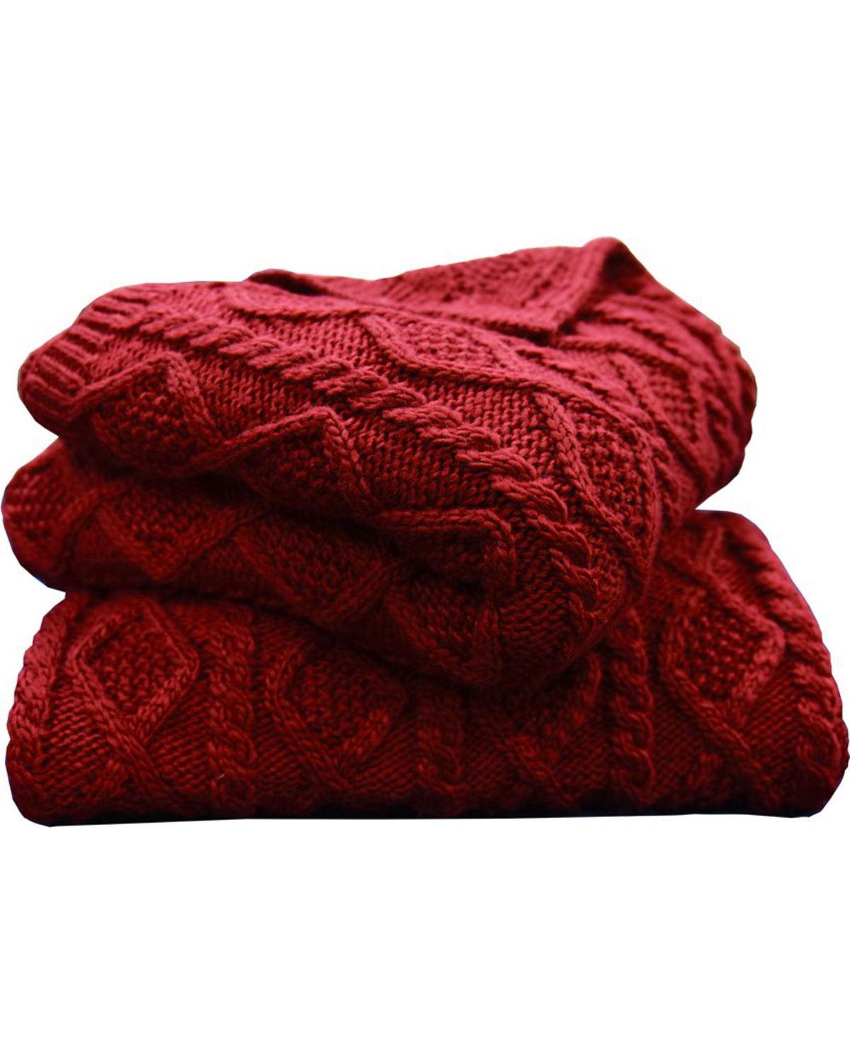 HiEnd Accents Red Cable Knit Throw Blanket