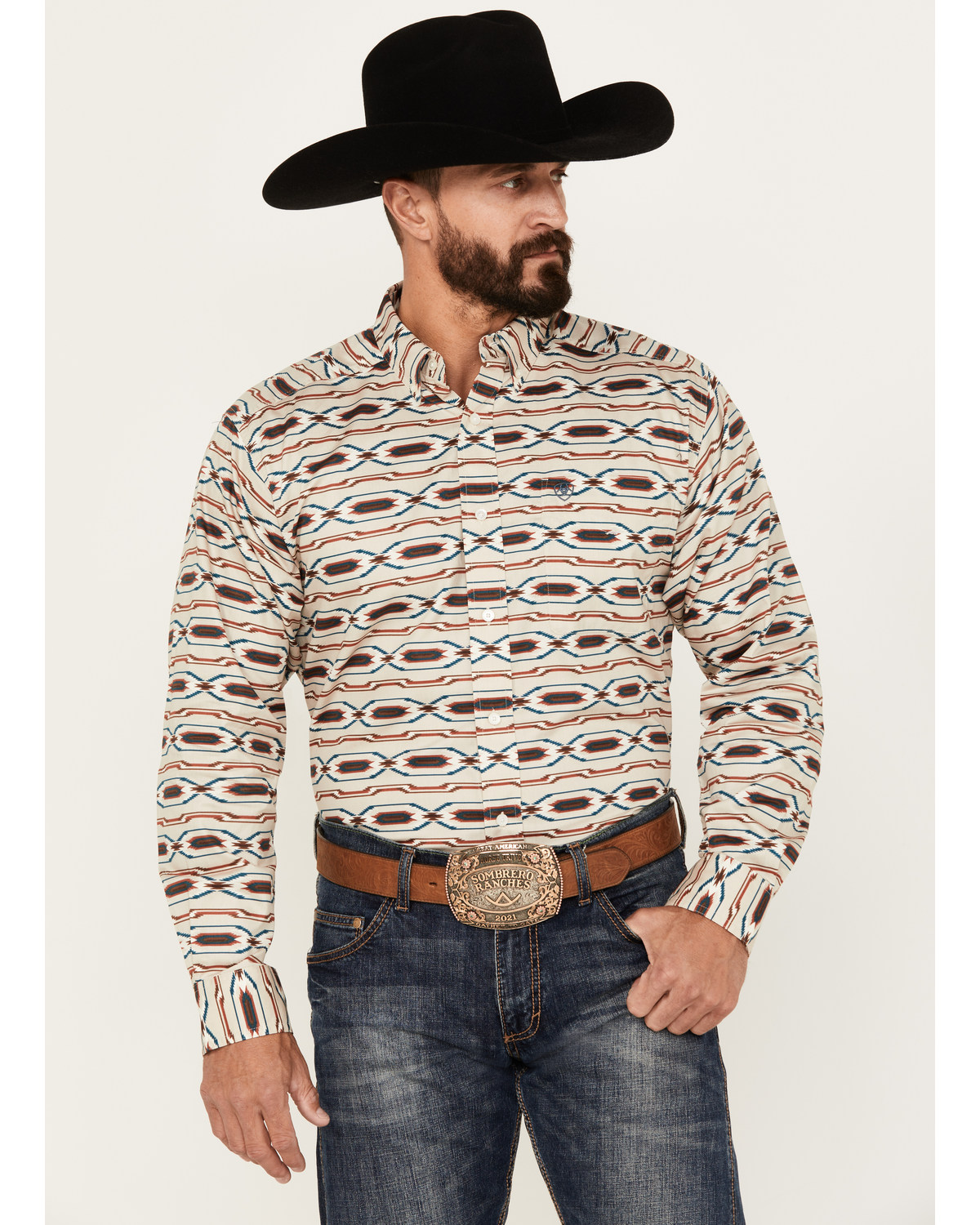 Ariat Men's Chimayo Southwestern Print Long Sleeve Button-Down Western Shirt