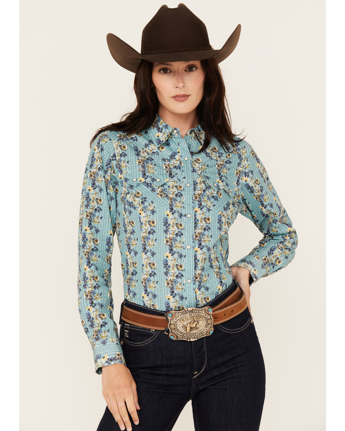 Ariat Women's Annette Floral Print Long Sleeve Snap Western Shirt