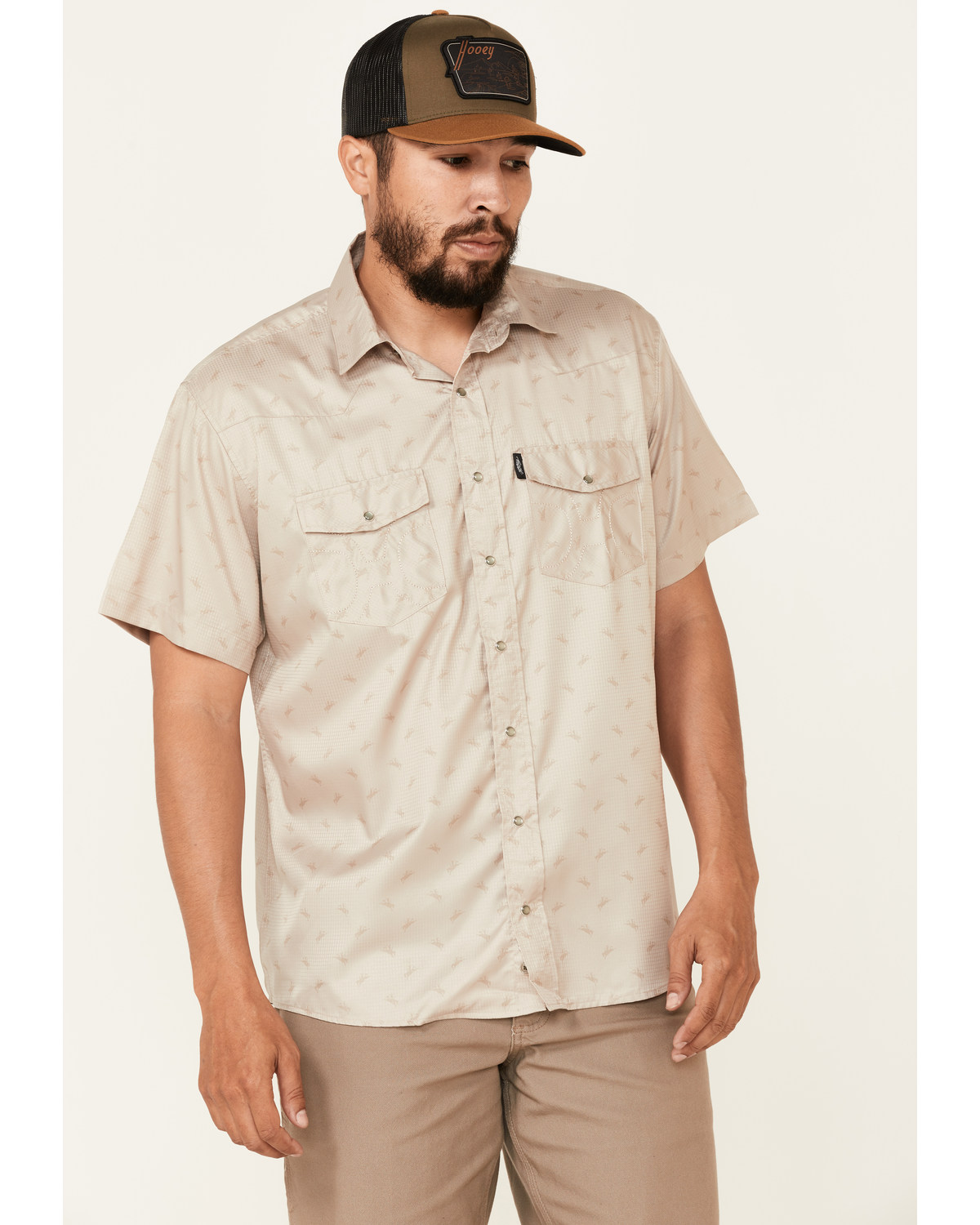 Hooey Men's Punchy Print Habitat Sol Short Sleeve Pearl Snap Western Shirt