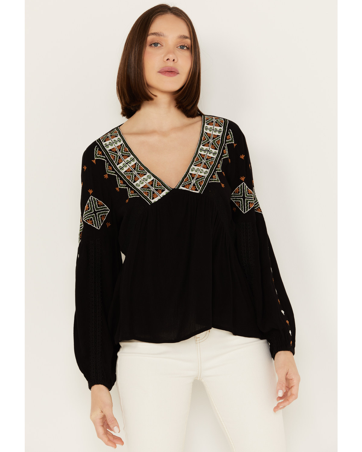 Shyanne Women's Embroidered Boho Top