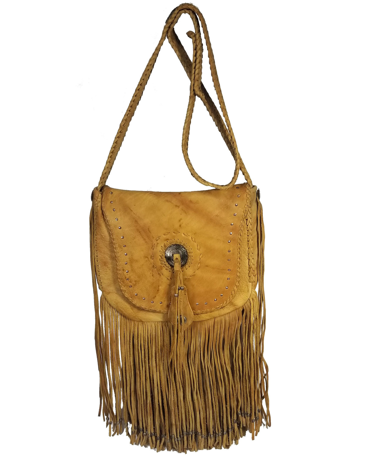 Kobler Leather Women's Concho and Flutted Beads Bag