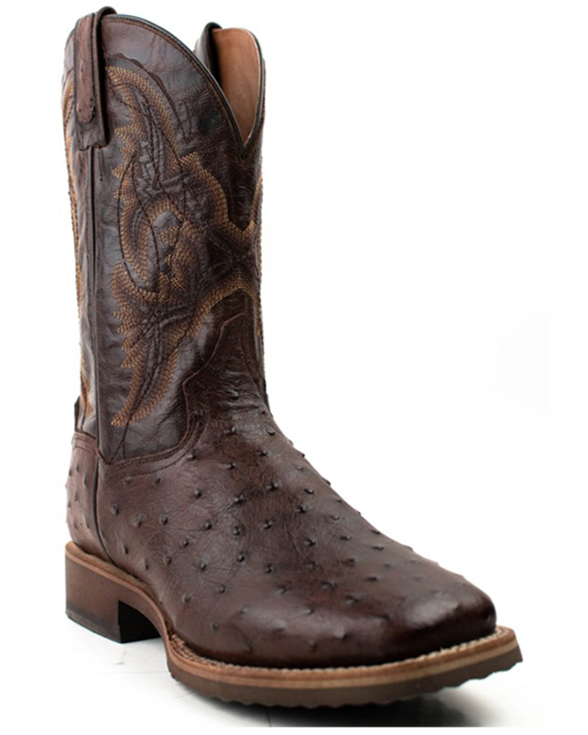Dan Post Men's Alamosa Hand Ostrich Quill Western Boots - Broad Square Toe