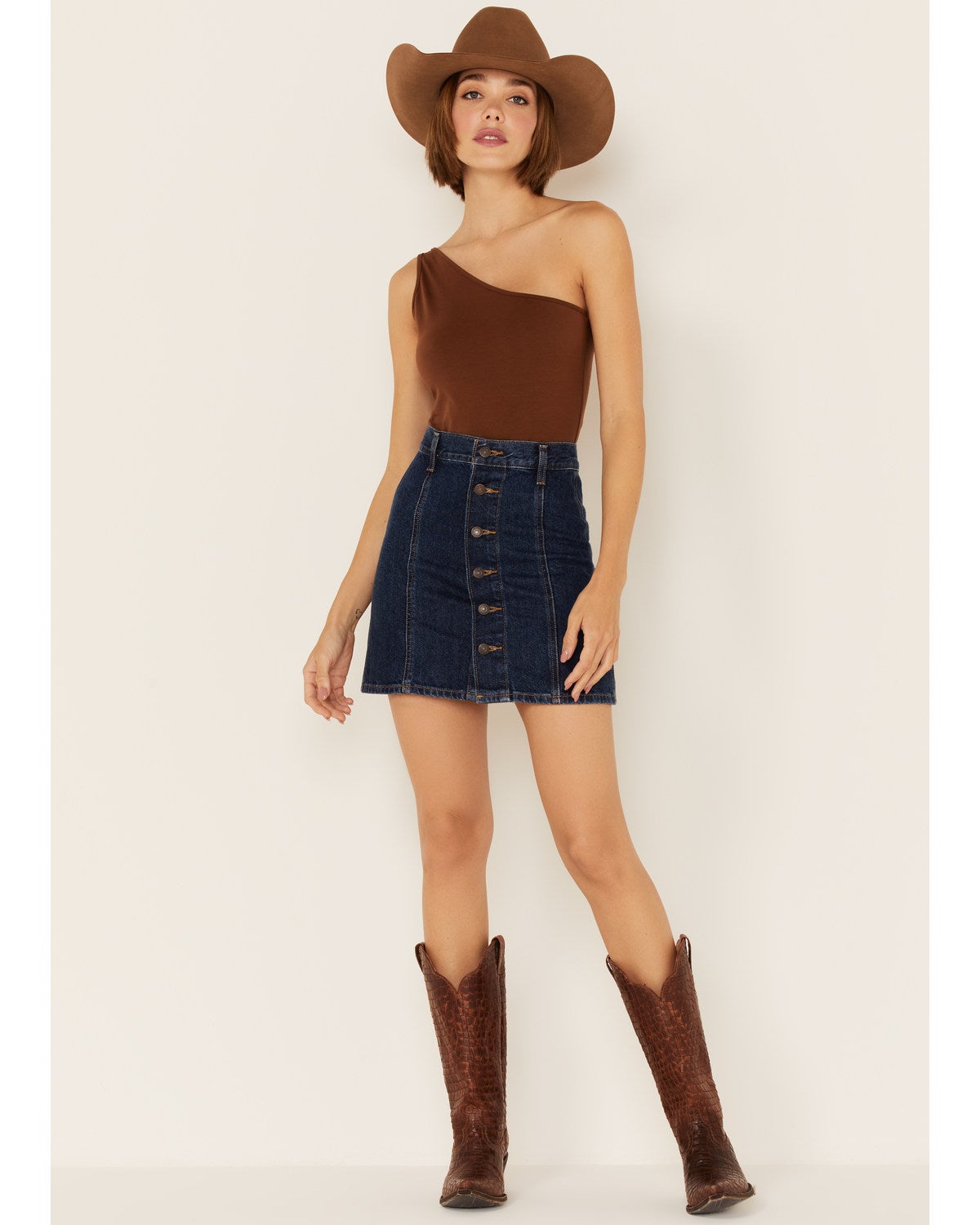 levi's button front mini skirt