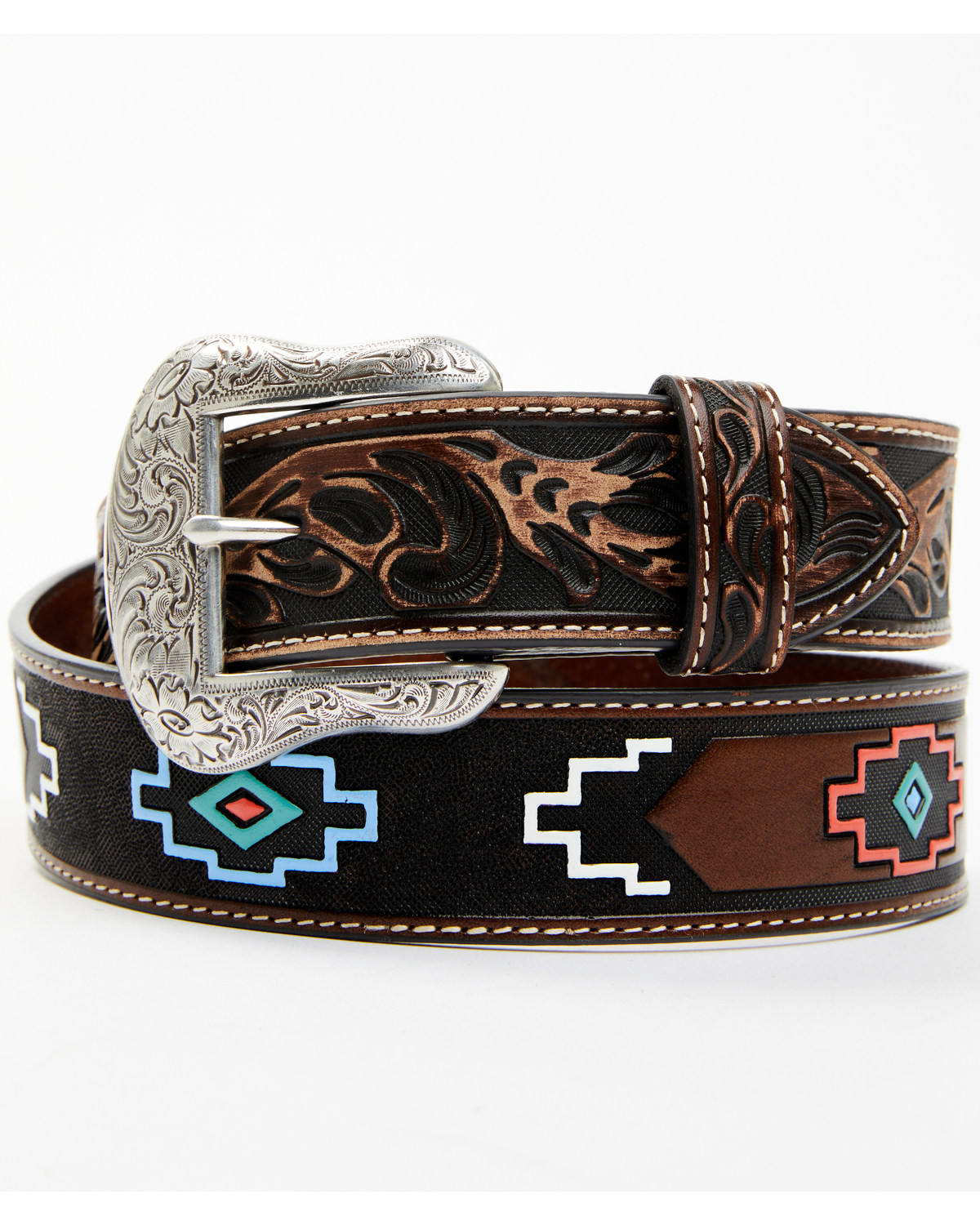 Roper Men's Southwestern Tooled Belt