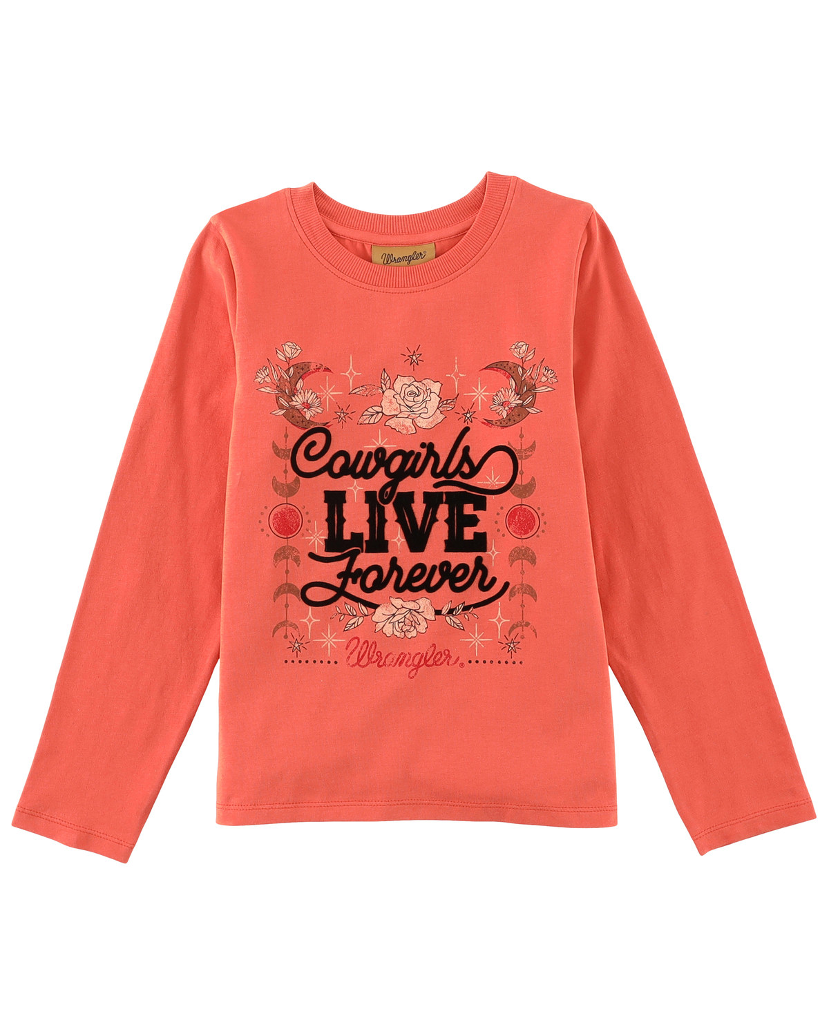 Wrangler Girls' Cowgirls Live Forever Long Sleeve Graphic Tee