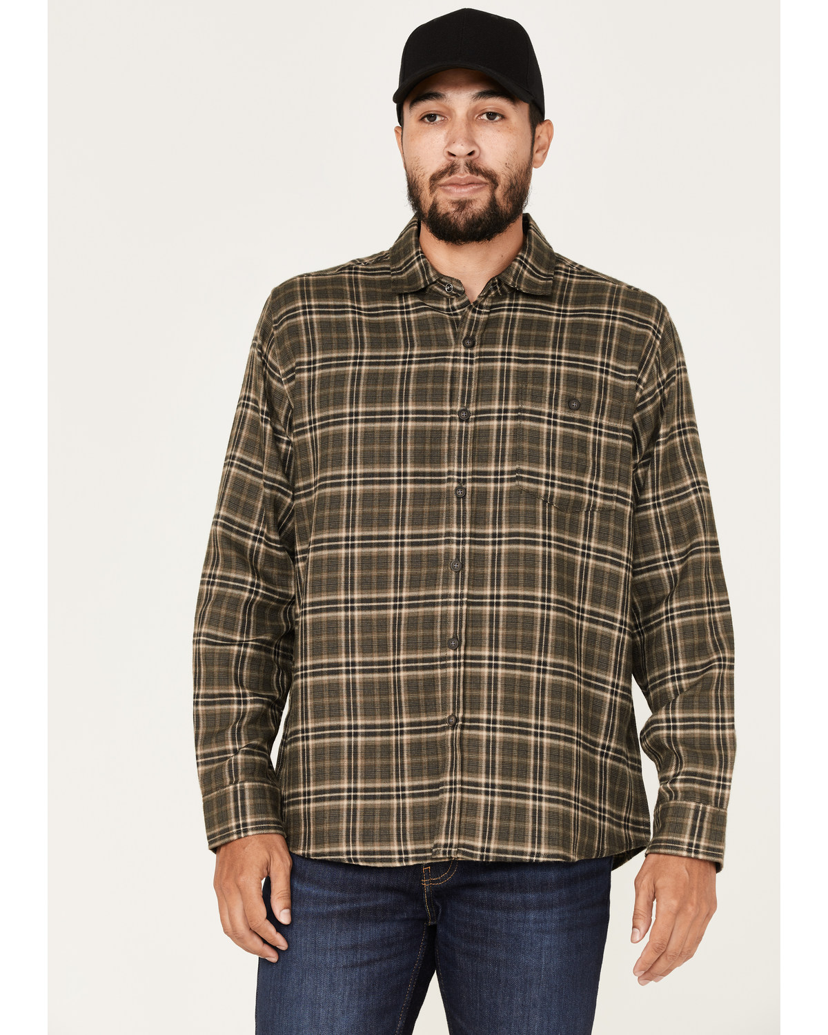 North River Men's Performance Plaid Print Long Sleeve Button Down Shirt