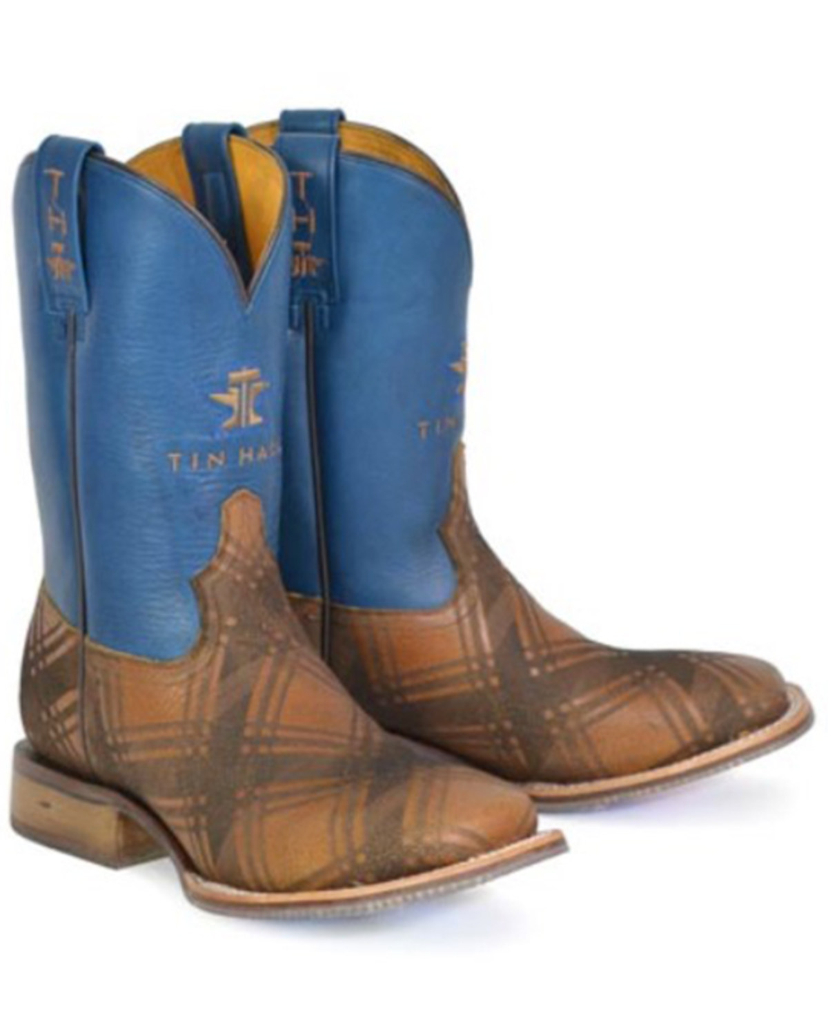 Tin Haul Men's Crisscross Western Boots - Broad Square Toe