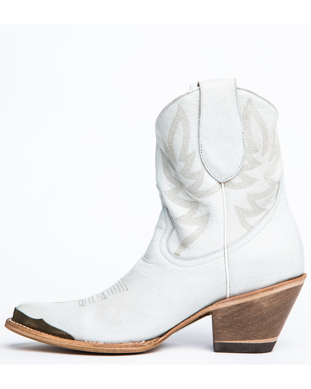 white booties rounded toe