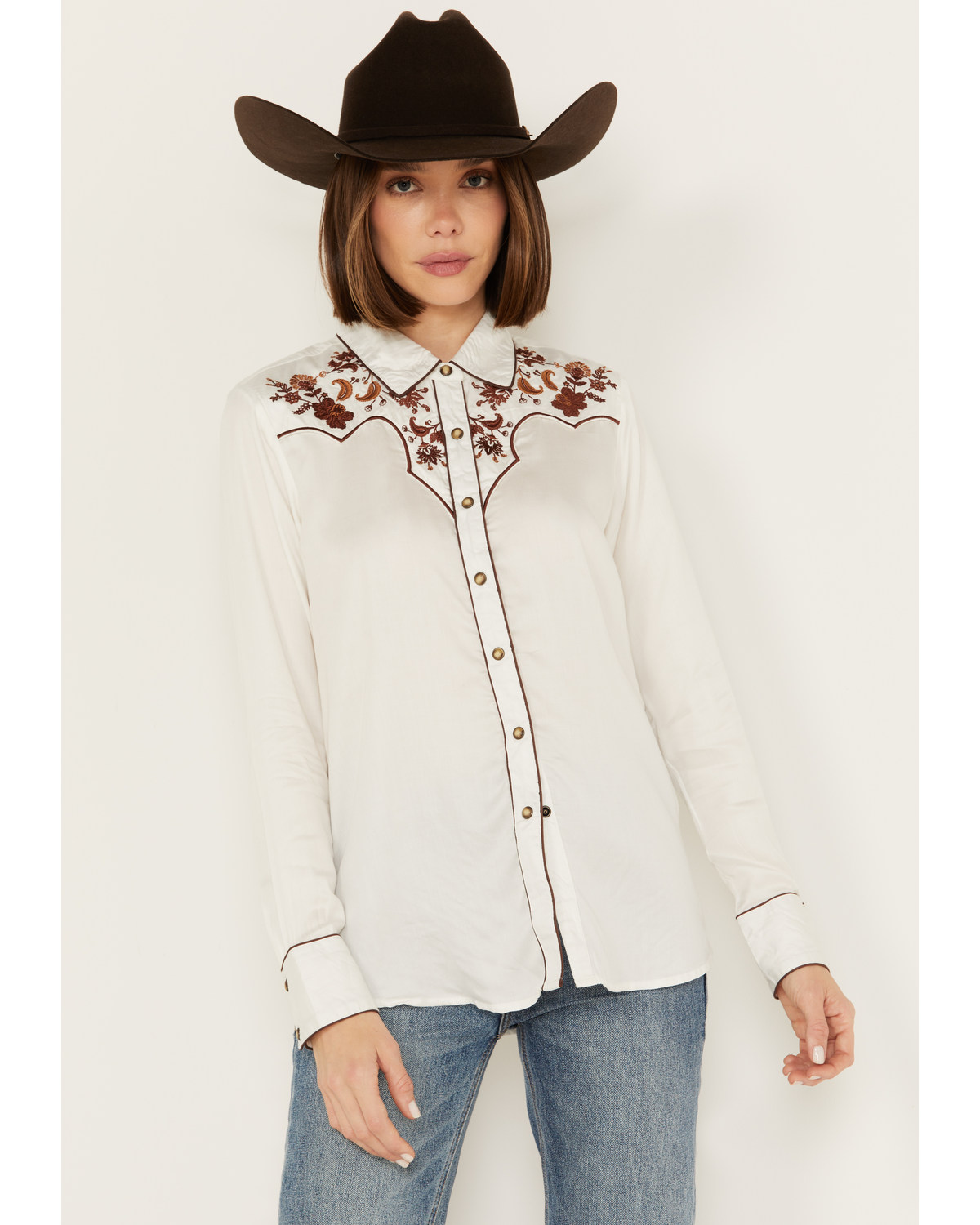 Ariat Women's Elsa Floral Embroidered Long Sleeve Snap Western Shirt