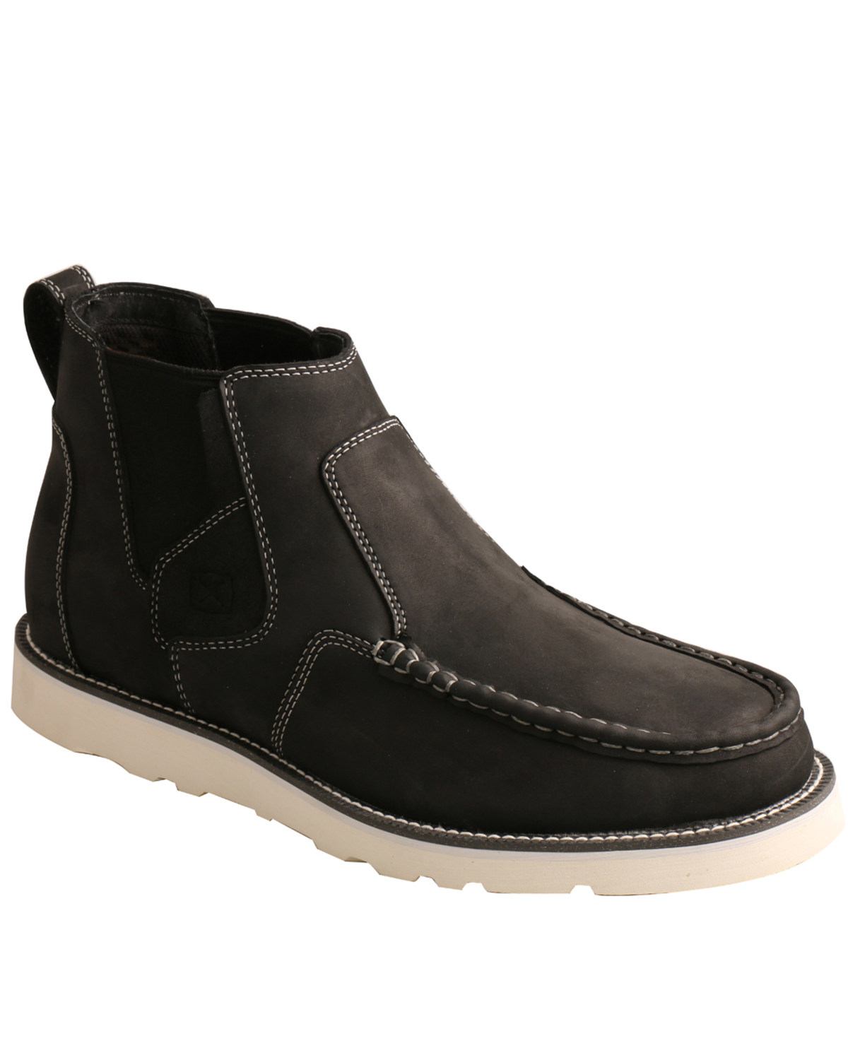 black wedge sole boots