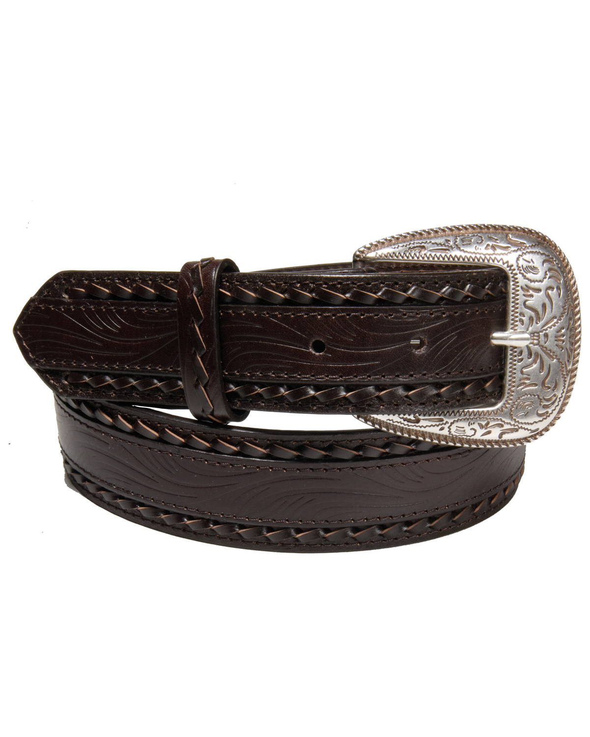 AndWest Men's Dark Brown Double Twisted Belt | Boot Barn