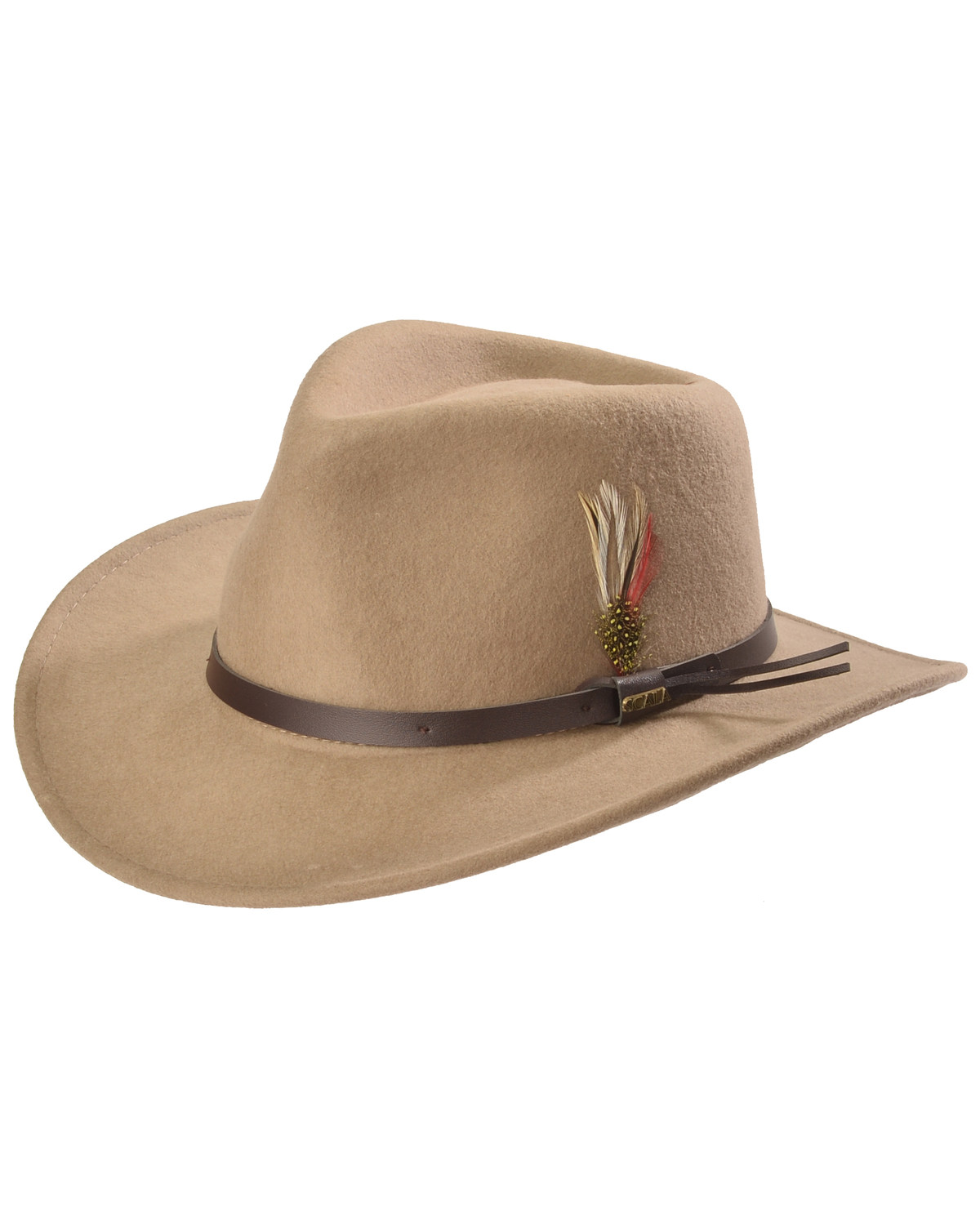 Scala Men's Putty Grey Crushable Wool Felt Outback Hat Boot Barn