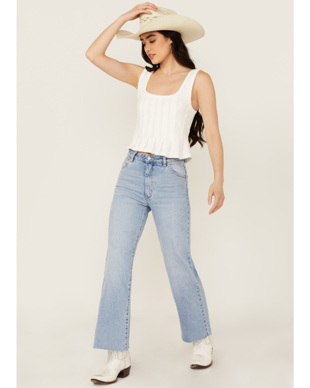 Rolla's Women's Light Wash Sunshine Eastcoast Ankle Flare Stretch Denim Jeans