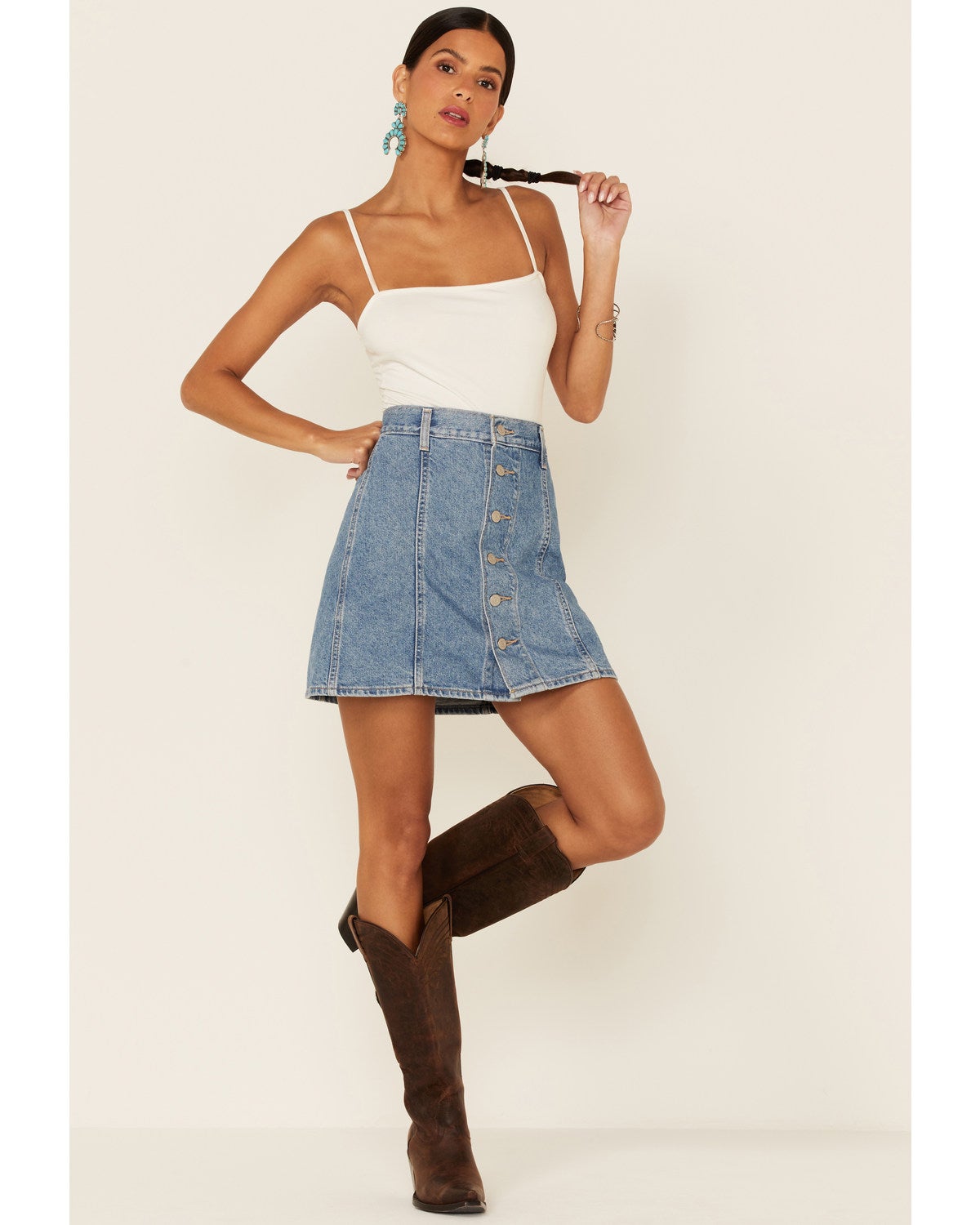 Levi's Women's Aline Light Wash Button 