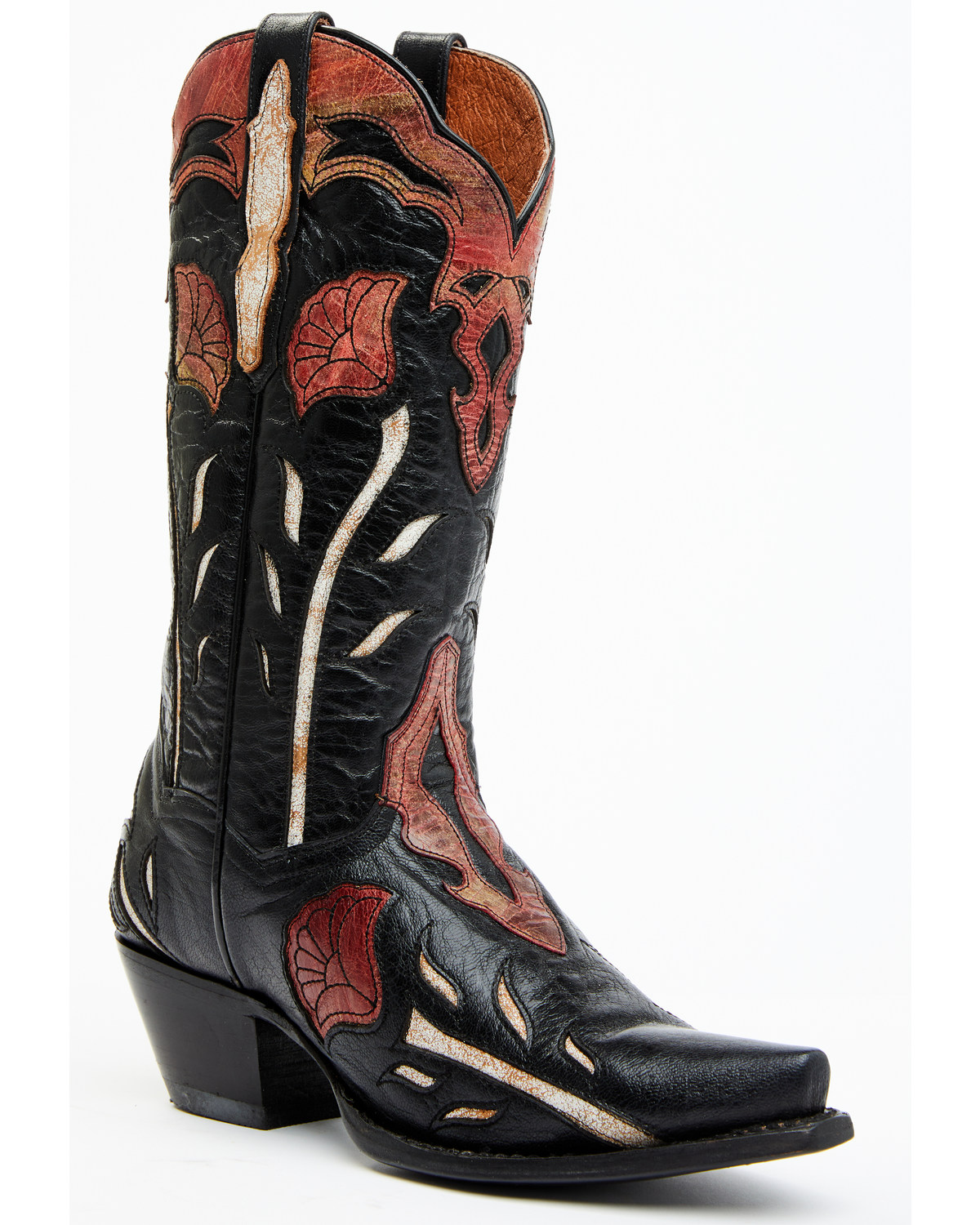 Dan Post Women's Alyssia Floral Leather Tall Western Boots - Snip Toe