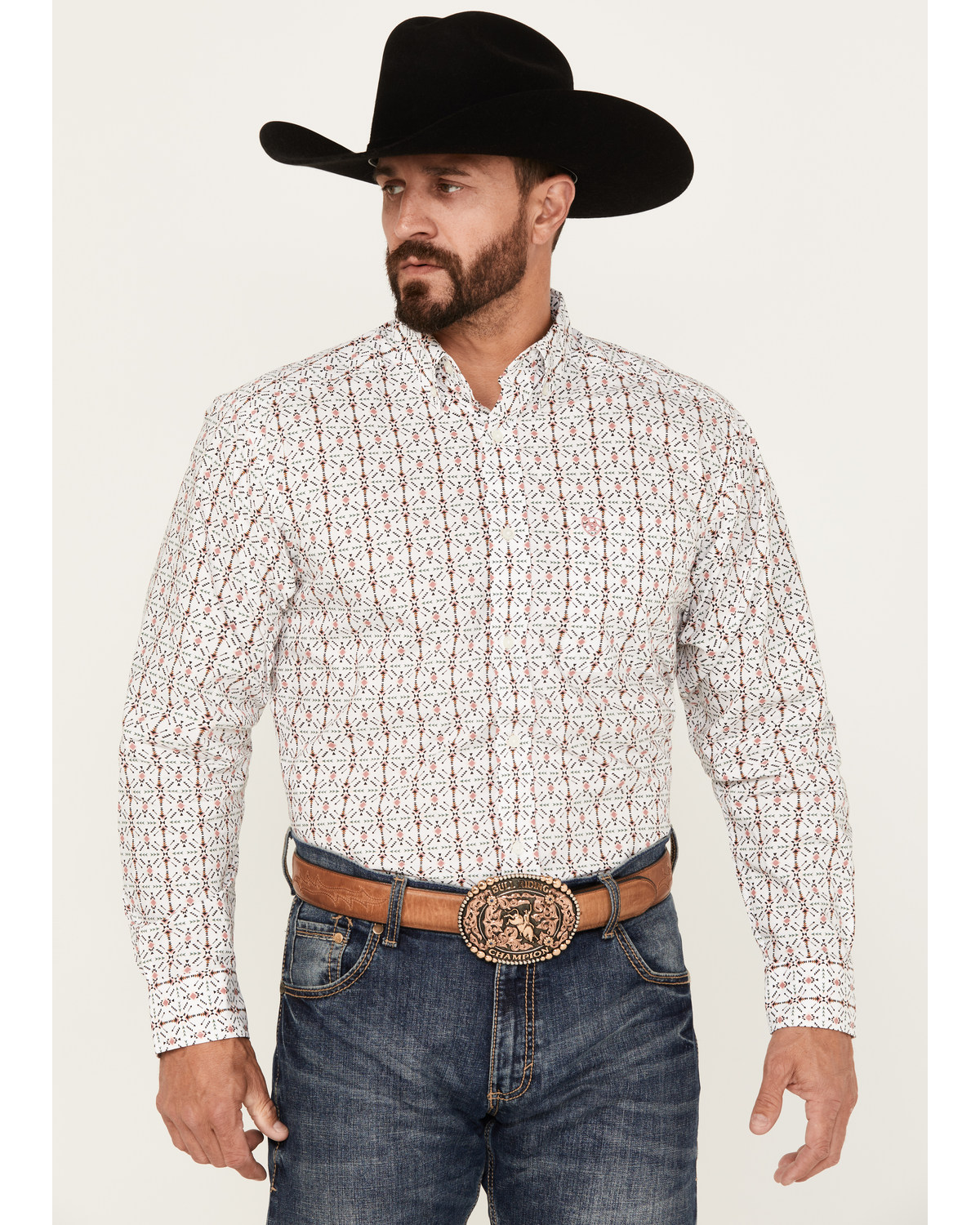 Ariat Men's Edgar Southwestern Print Long Sleeve Button-Down Western Shirt