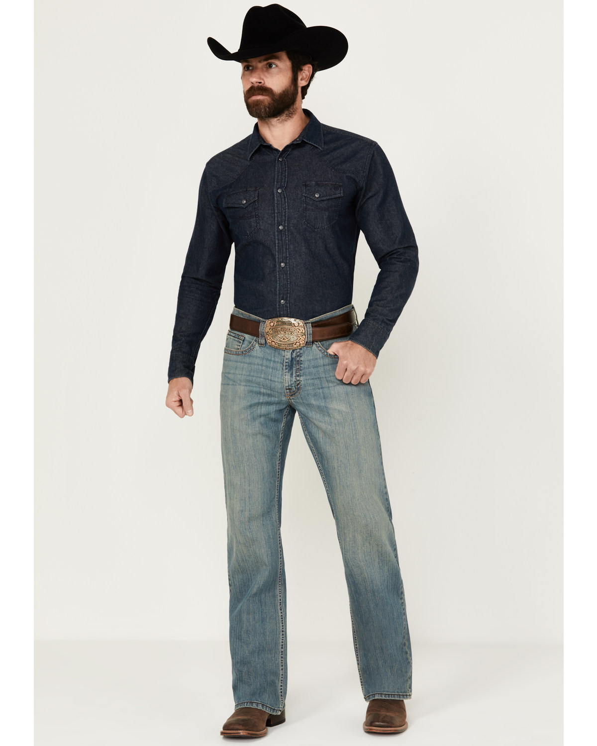 Cody James Men's Bozeman Wash Duke Relaxed Bootcut Stretch Denim Jeans