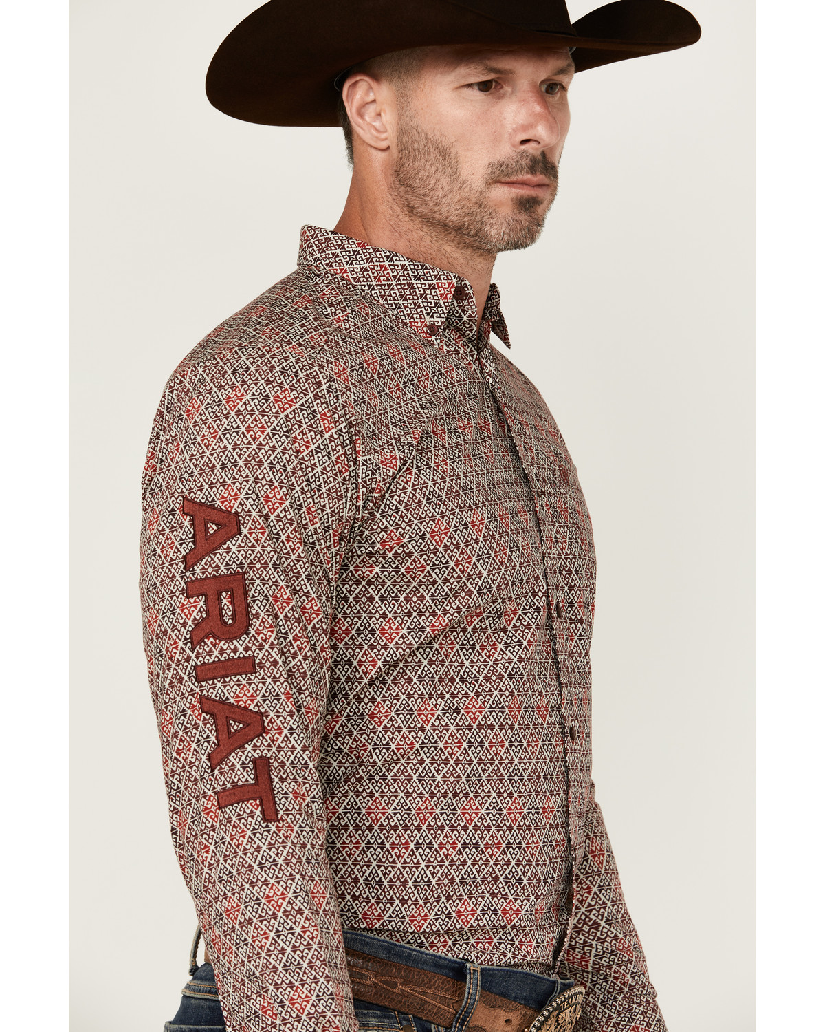 Ariat Men's Team Omega Logo Long Sleeve Button-Down Western Shirt