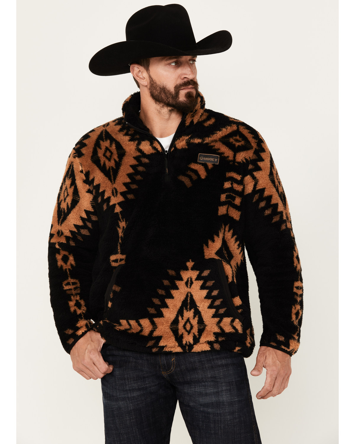 Hooey Men's Southwestern Print Fleece Pullover