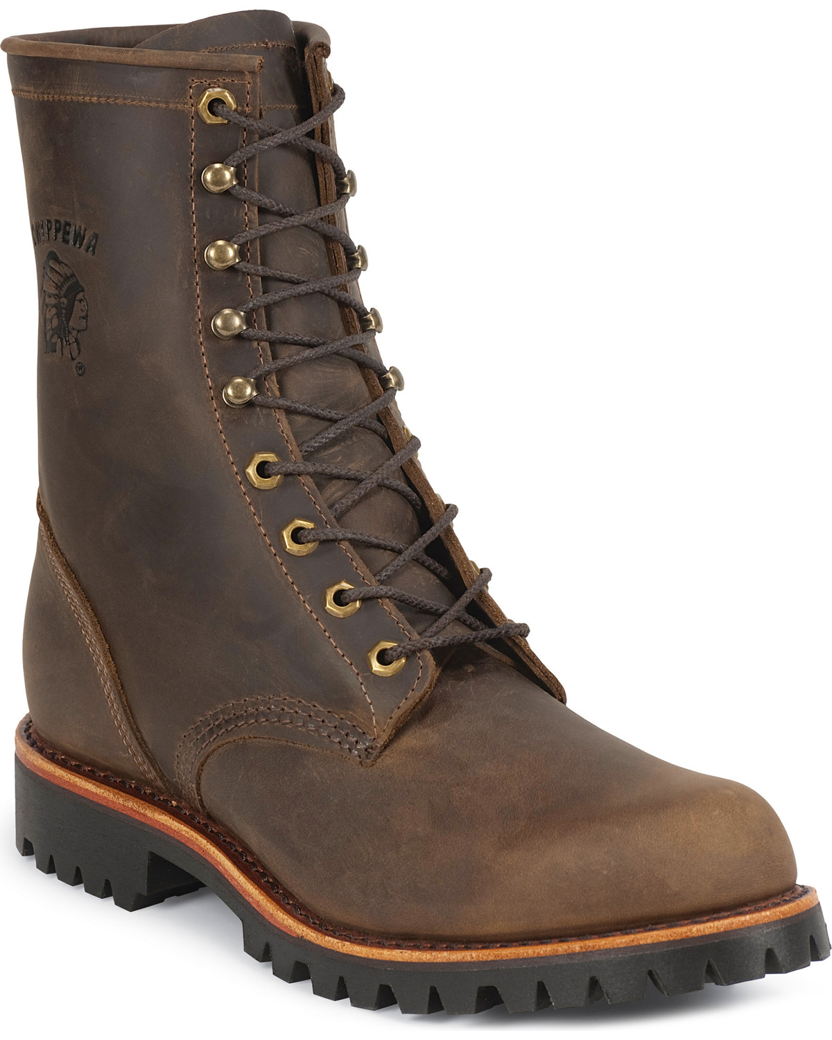leather lace up work boots