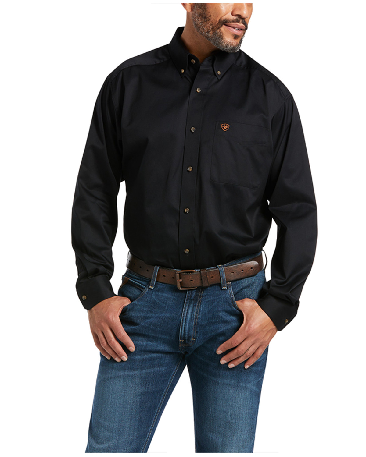 Ariat Men's Solid Twill Long Sleeve Western Woven Shirt