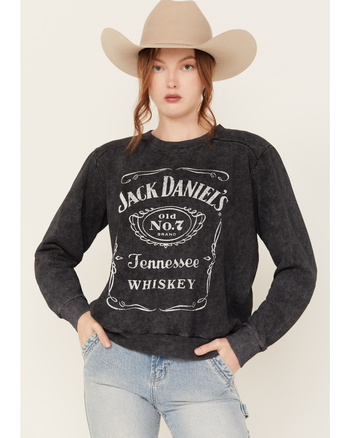 Changes Women's Jack Daniels Mineral Wash Crewneck Sweatshirt