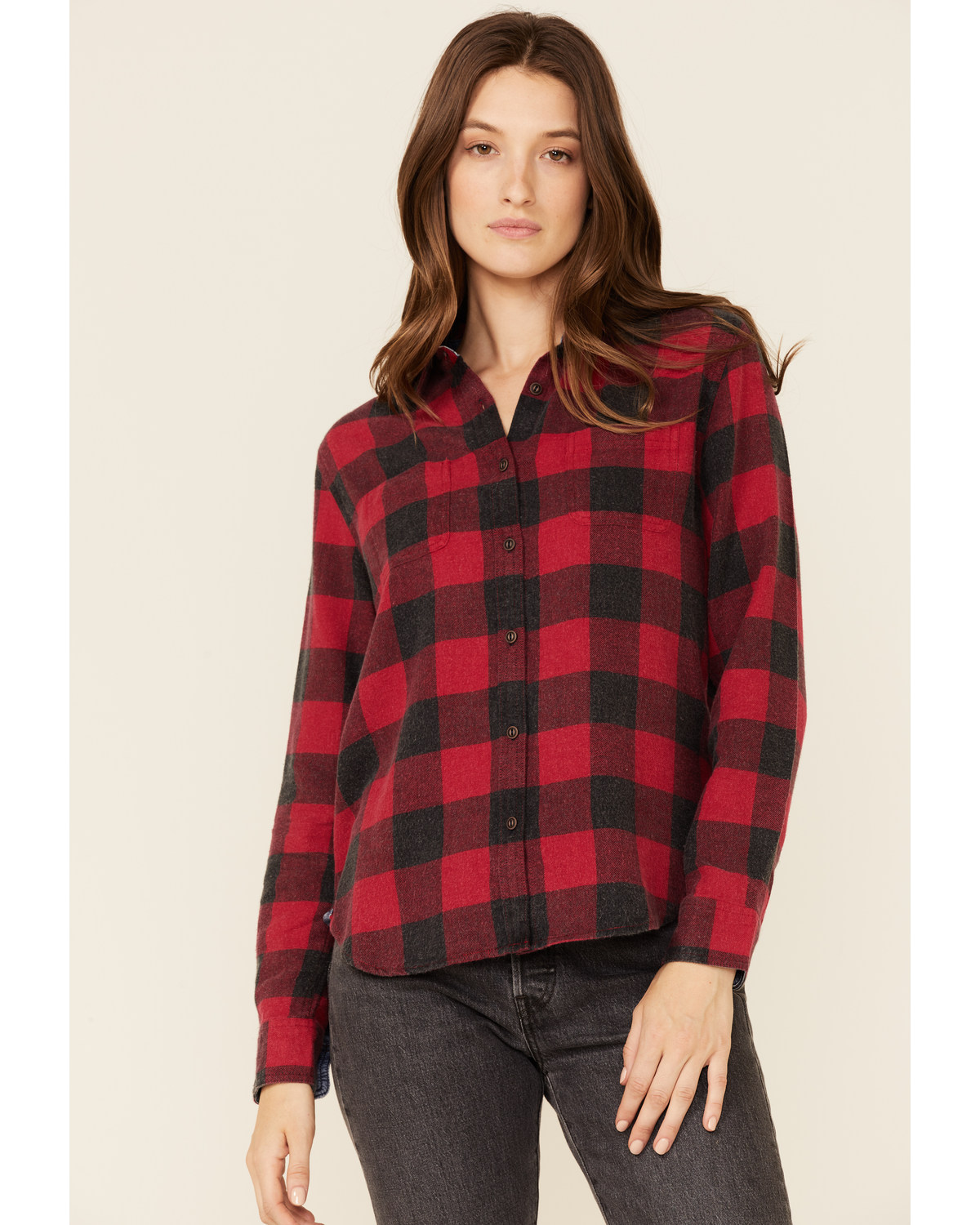 Flag & Anthem Women's Buffalo Check Long Sleeve Western Shirt