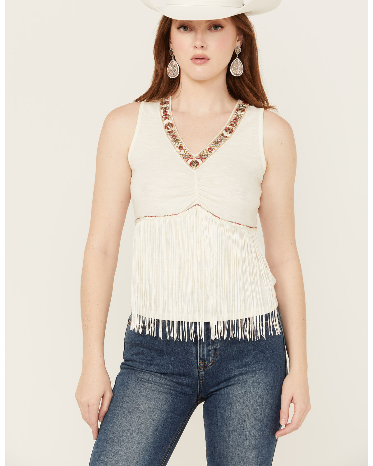 Shyanne Women's Beaded Fringe Tank