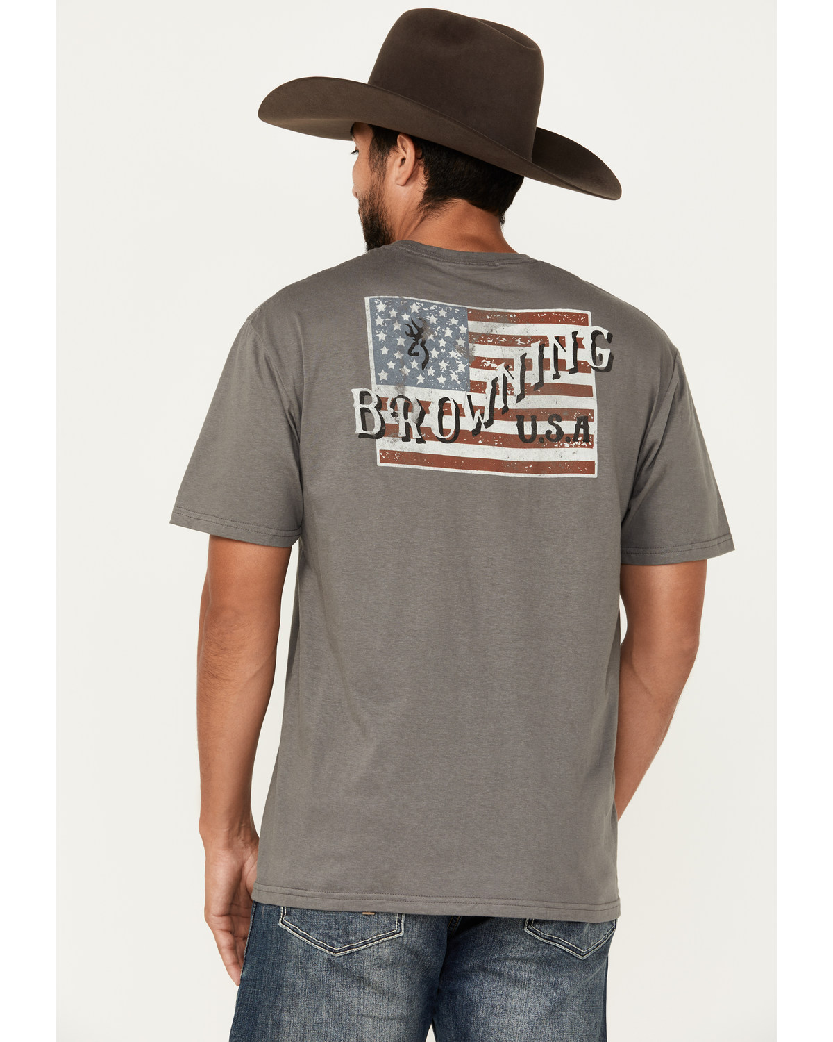 Browning Men's Scroll Buckmark Flag Short Sleeve Graphic T-Shirt